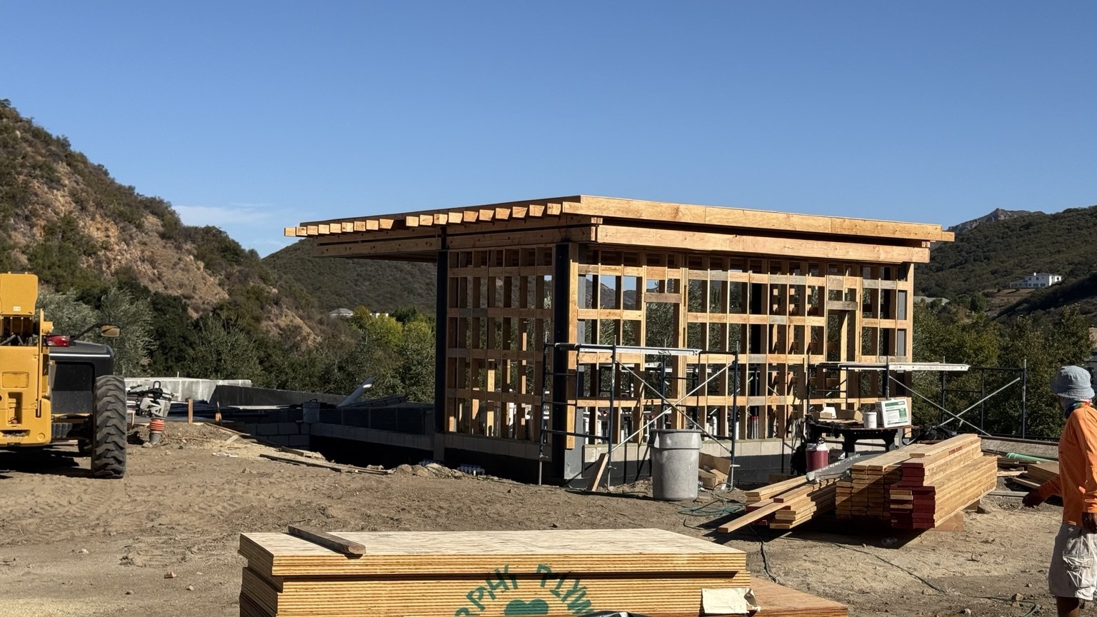 ARC wood framing during construction, view 1